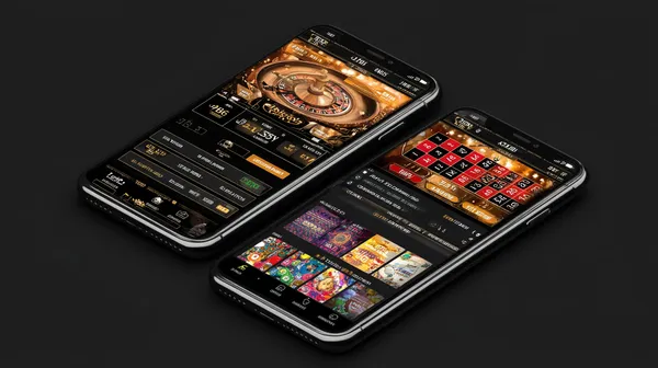 A young woman relaxing with her phone while dynamic casino elements float around her, illustrating the smooth mobile experience offered by the RK888 app.